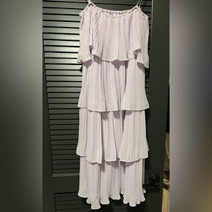 Strapless lilac ruffle tiered dress - size small